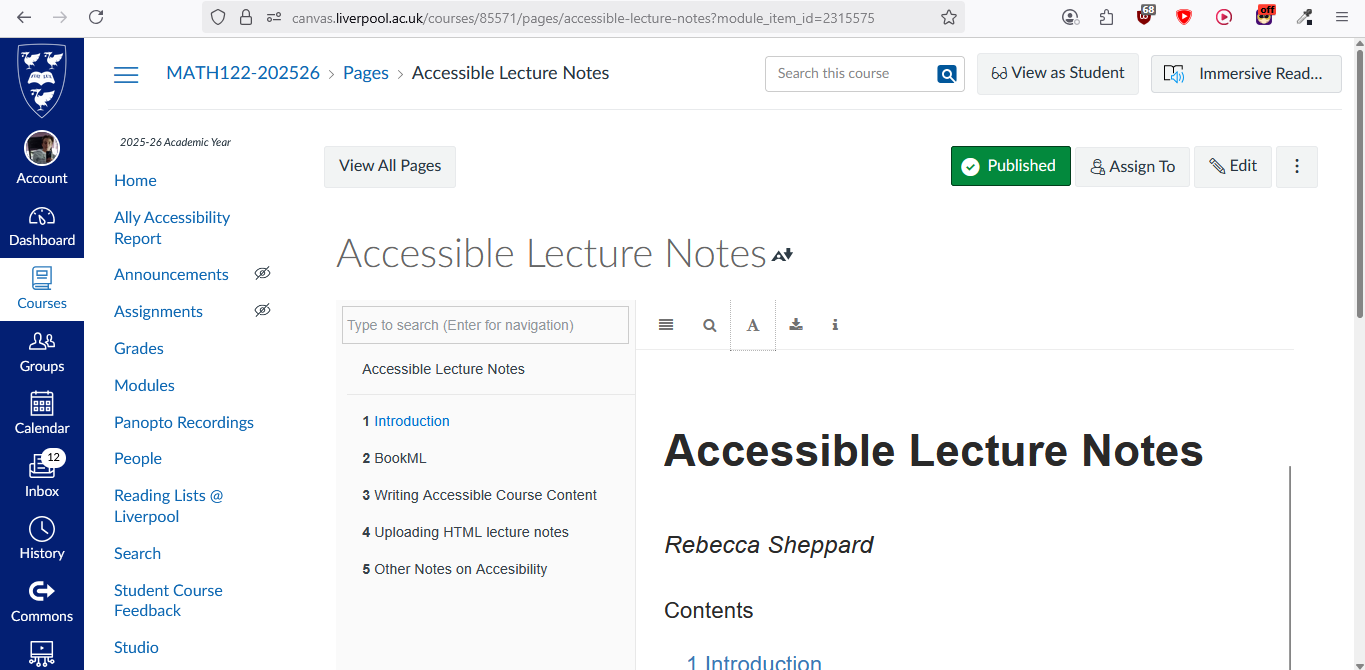 Canvas, showing this module.